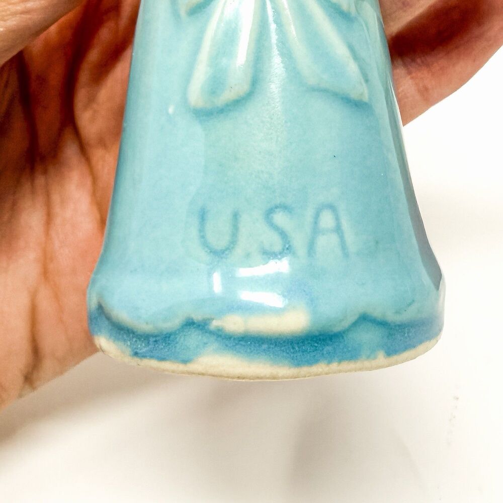 Vintage 1940s Shawnee Pottery Sock Darners Pair Pink Blue USA Original Labels - Picture 6 of 7